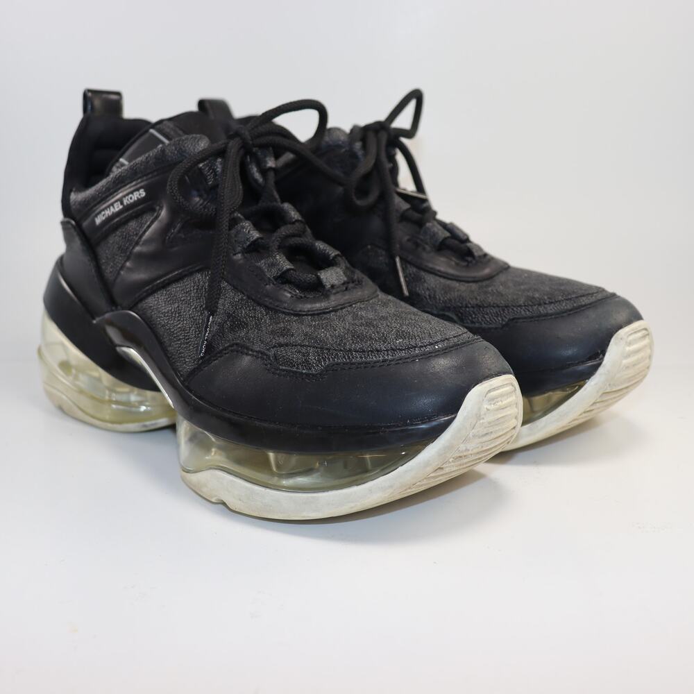 Michael Kors Bubbles Sneakers‎ 10 Black Womens Logo Platform Shoes